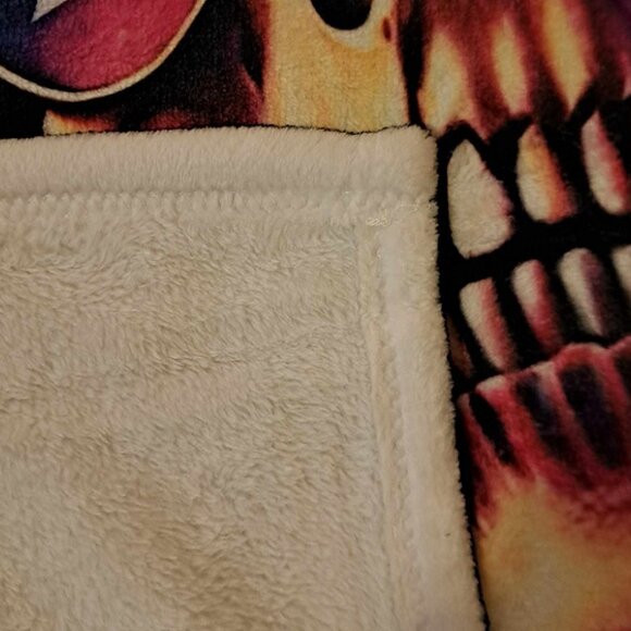 New Bertha Galaxy Grateful Dead Plush Fleece Throw Gift Blanket Skeleton Roses - Picture 2 of 3